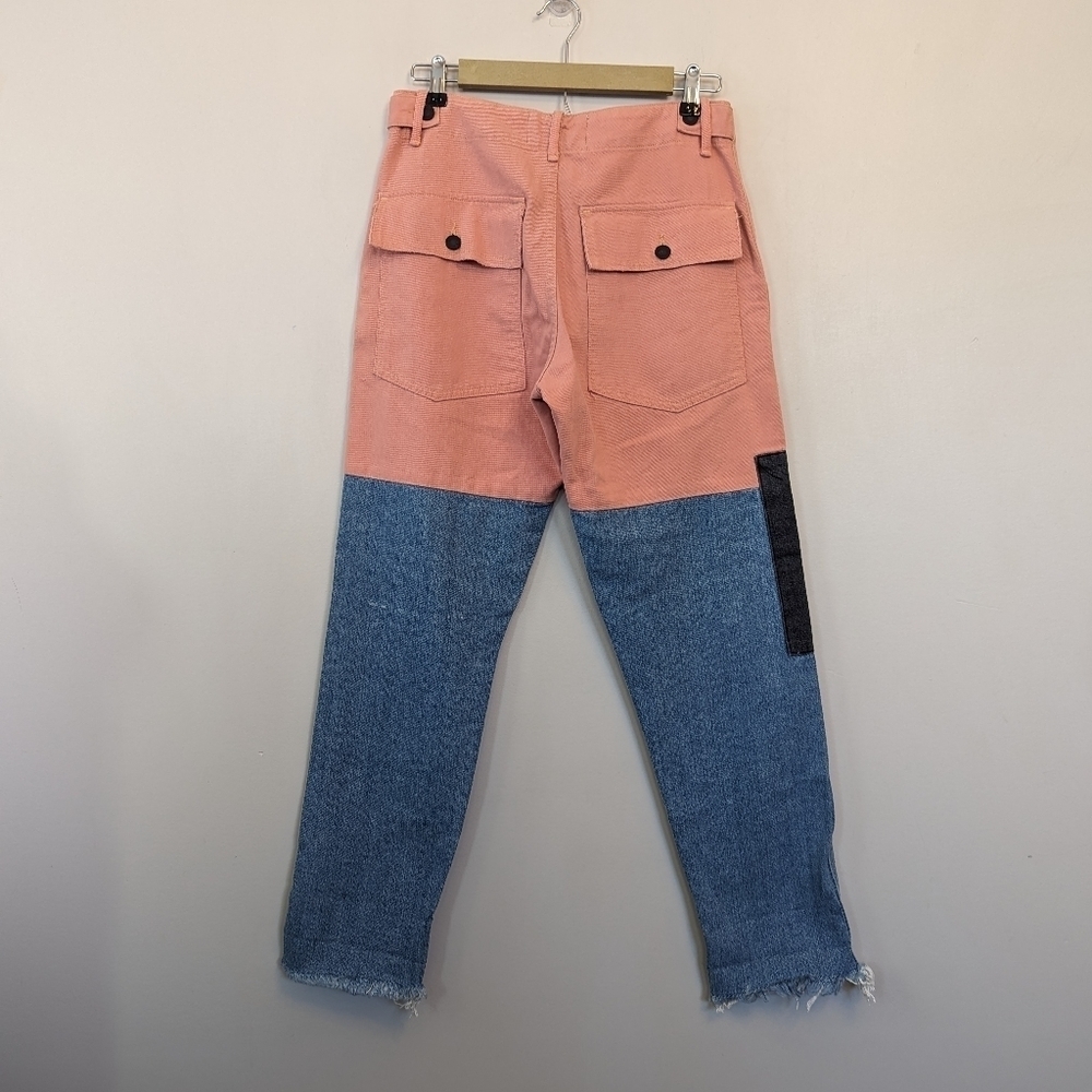 Sandrine Rose Re-Worked Patchwork Cargo Jeans - image 3